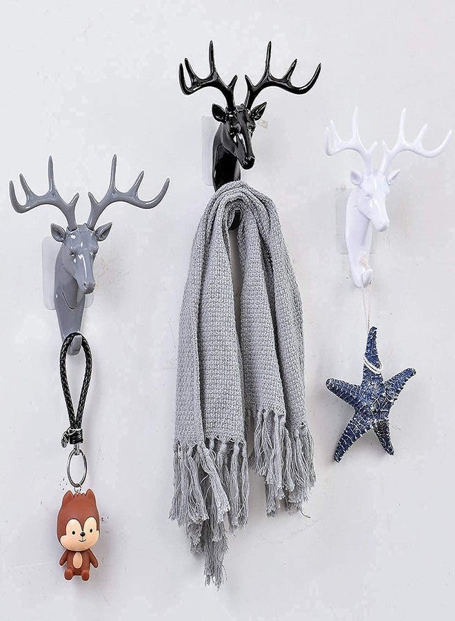 SAJANI Deer Shaped Wall Key Holder | Self Adhesive Wall Door Hook | Key Holder | Key Hanging Hook for Home & Kitchen,Bathroom (Multicolour) - Image 2